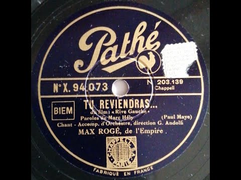 Max Rogé   " tu reviendras "   1931