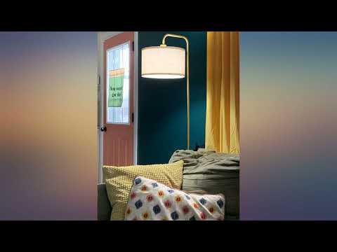 LED Floor Lamp for Living Room, PARTPHONER Modern Standing Lamp with 2 Hanging review