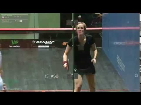 SQUASH. Behind the back trick shot | Victoria Lust