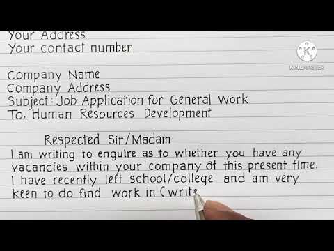 , title : 'HOW TO WRITE JOB APPLICATION LETTER (FOR GENERAL WORK)'