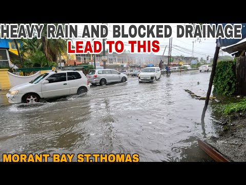Drainage System Overwhelmed After Heavy Rain in Morant Bay St.thomas 