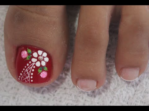 DISEÑO DE UÑAS FLOR Y ROSAS CON FRANCES MUY FACIL DE HACER – FLOWERS NAIL ART – ROSES NAIL ART