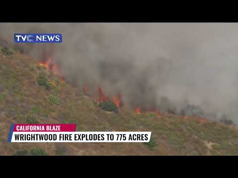 Wildfire Spreads in San Gabriel, California Foothills