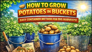 How to Grow Potatoes in Buckets 🥔 Easy Container Method for BIG Harvests!