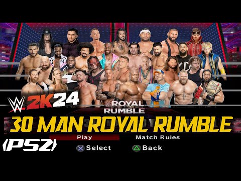 WWE 2K24 PS2 - 30-Man Royal Rumble Match - WWE 2K24 PS2 SvR 07 Mod PS2