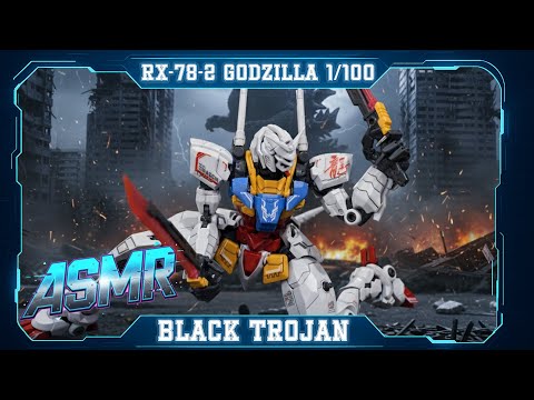 RX-78-2 Godzilla 1/100 - Black Trojan Model Kit | ASMR | Quick build | 4K
