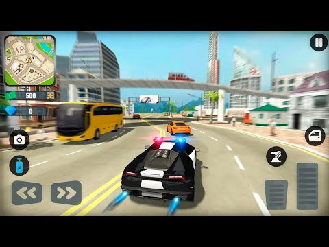 US Police Car and Public Transport Bus Driving in Open World - Android IOS Gameplay