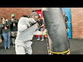 TERENCE CRAWFORD LOOKS TO CLOBBER SHAWN PORTER WITH THUDDING KO SHOTS! WORKS HEAVY BAG IN WORKOUT