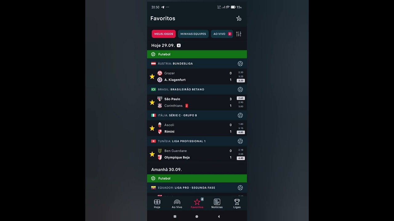POSSÍVEIS ZEBRAS PARA DIA 30/09