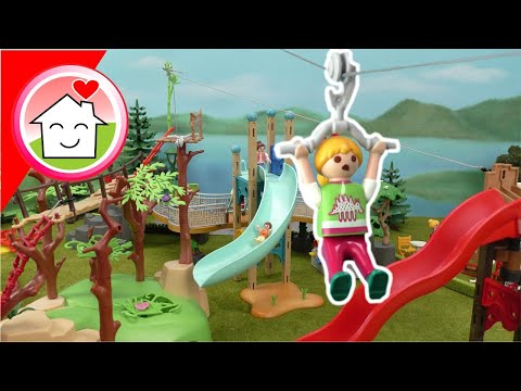 Playmobil Familie Hauser auf dem Abenteuerspielplatz - Geschichte mit Anna und Lena