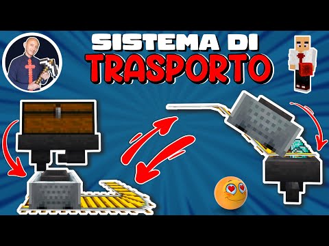 COME FARE UN SISTEMA DI TRASPORTO AUTOMATICO SU MINECRAFT (PS4 SWITCH XBOX PE JAVA BEDROCK)