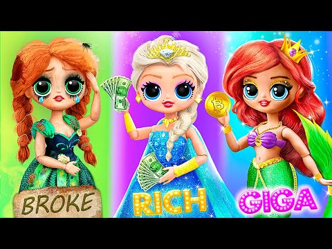 Bankrottee, reiche und gigareiche Prinzessinnen / 32 Frozen LOL Surprise DIYs