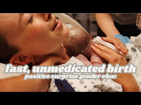 FAST, RAW, UNMEDICATED Birth of our Fourth Baby // Positive Surprise Gender VBAC!!!