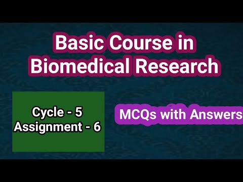 Basic course in Biomedical Research | Cycle 5  | Assignment -6 | MCQs with AnswersKey 👍 | BCBR