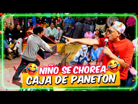 Niño se chorea caja de panetón