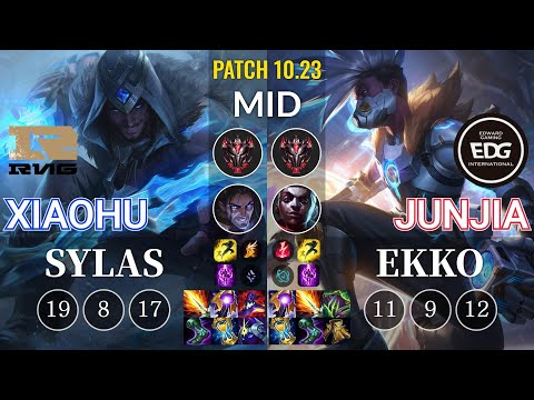 RNG Xiaohu Sylas vs EDG JunJia Ekko Mid - KR Patch 10.23