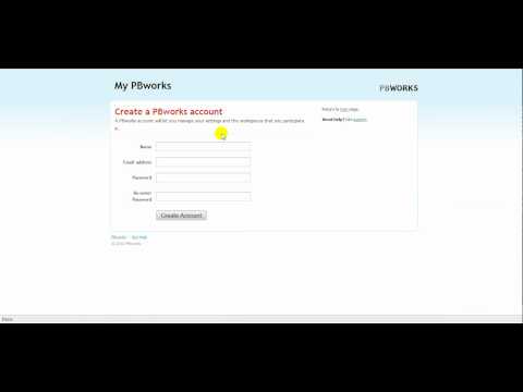 Creating a PBworks account