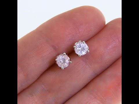 Cercei Stud Surub Aur Alb 14 k Morganite Naturale - Delicati, Stralucitori