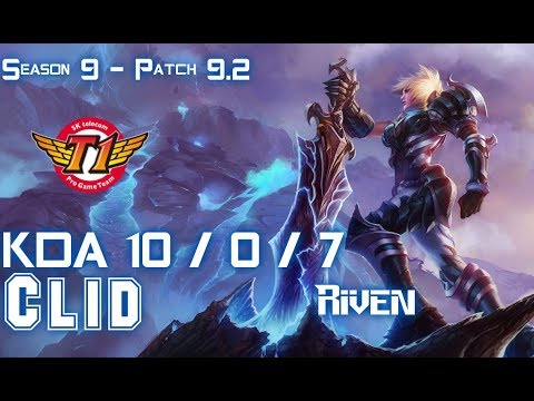 SKT Clid RIVEN vs XIN ZHAO Jungle - Patch 9.2 KR Ranked