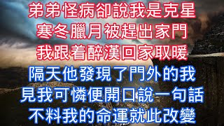 弟弟怪病卻說我是剋星，寒冬臘月被趕出家門，我跟着醉漢回家取暖，隔天他發現了門外的我，見我可憐便開口說一句話，不料我的命運就此改變#老人感悟#為人處世#生活經驗#情感故事#爽文#中年