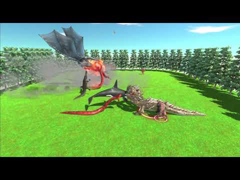 animal revolt battle simulator | arbs | aquatic vs fantasy | funny momment | #124 | 🥀🐚🎊