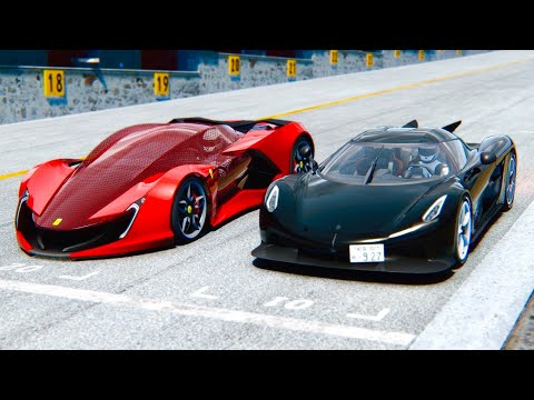 Koenigsegg Jesko Absolut vs Ferrari Impronta at Drag Race 20 KM