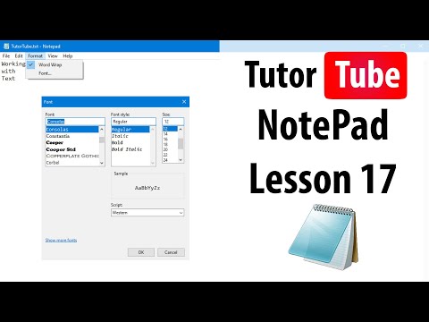 Notepad Tutorial Lesson 17 Zoom Options