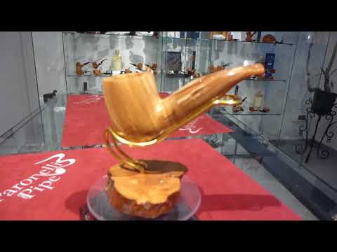 Pipa olivastro chubby bent fatta a mano - www.paronellipipe.it