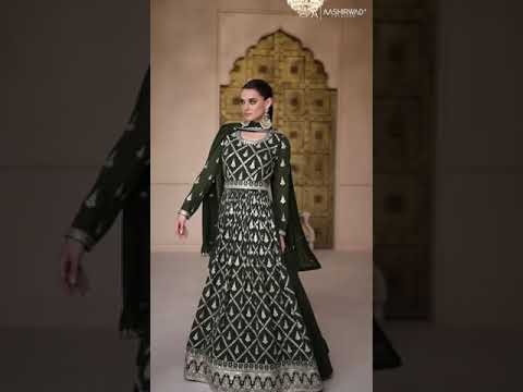 Aashirwad Almora Real Georgette Wholesale Designer Long Gown With Dupatta Catalog – product video thumbnail