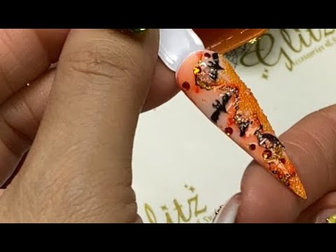 Tutorial de unhas de morcegos de Halloween com Pixie, amuletos e cristais - como fazer rápido, fácil e simples
