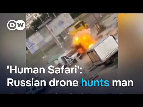 'Human safari' campaign: Video shows Russian drone attacking market vendor in Kherson | DW News