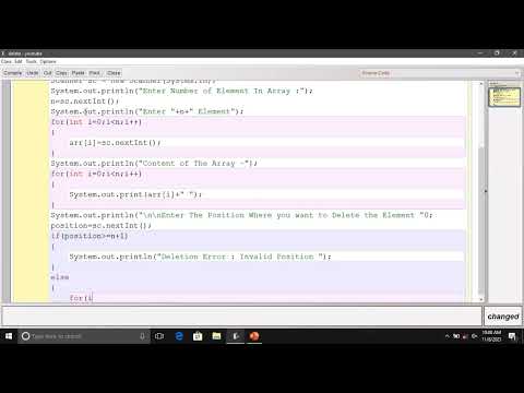 Java Program Delete Array Elements At Position Input By Users Java_code 🔥🔥
