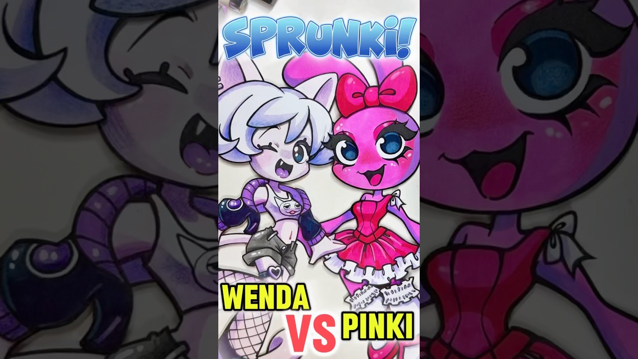 SPRUNKI - PINKI 🎀 making  DIY *pApEr dOlL* ✂️👙 by Arty Pie 🥧 #fanart #sprunki #paperdoll #handmade