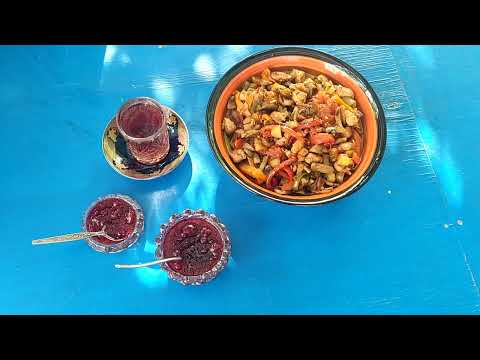 I prepared a dish with chicken fillet and vegetables from Azerbaijan kitchen