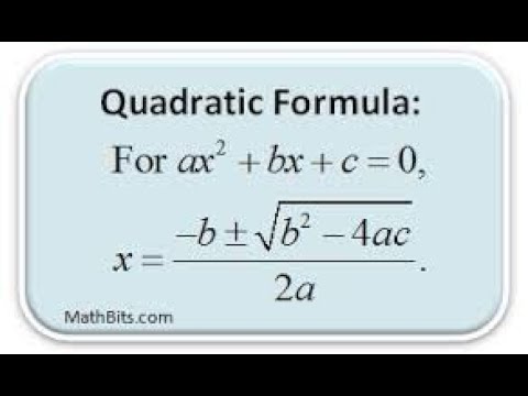 Quadratic equation.Quadratic formula. دو درجی مساوات۔دو درجی فارمولا