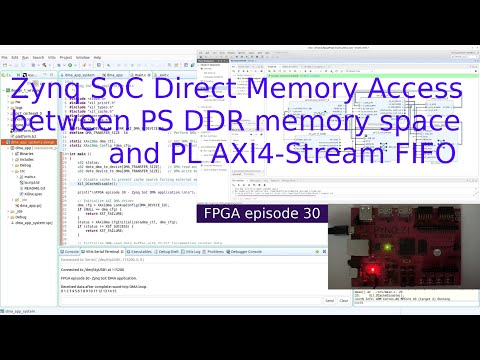 FPGA 30 - Zynq SoC FPGA Direct Memory Access (DMA) between PS DDR memory and PL AXI4-Stream FIFO