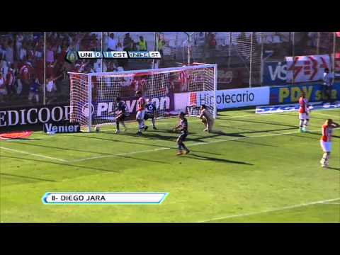 Gol de Jara. Unión 1 Estudiantes 1. Fecha 13. Torneo Inicial 2012. Fútbol Para Todos.