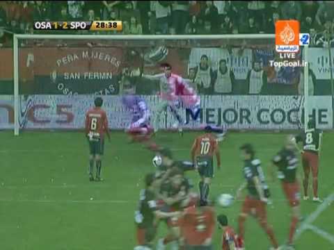 Javad Nekounam  Goal -- Osasuna Vs Sporting Gijon