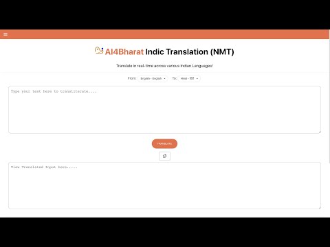 Translation Model Demo AI4Bharat