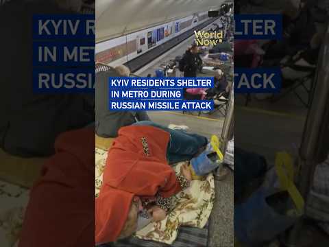 Kyiv residents shelter in metro during Russian missile attack