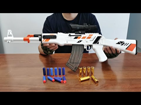 AK47 Shell Ejection Soft Bullet Toy Gun Unboxing 2022