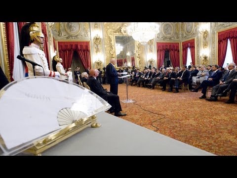 Cerimonia di consegna al Presidente Napolitano del "Ventaglio"