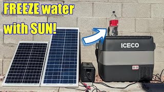 Can you FREEZE water with the power of the sun - Solar freeze with ICECO Portable Fridge