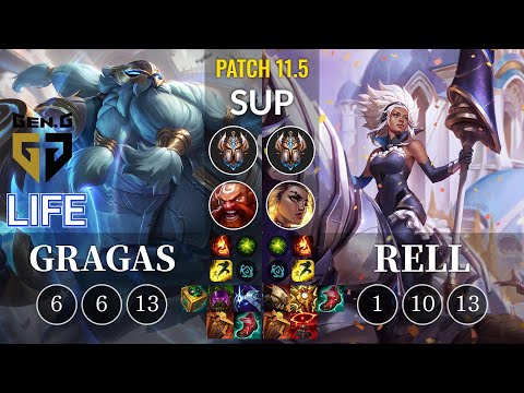 GEN Life Gragas vs Rell Sup - KR Patch 11.5