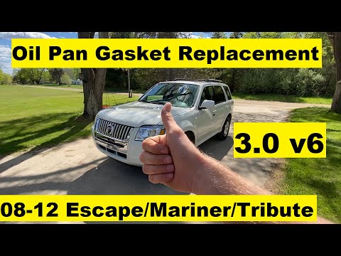 Oil Pan Gasket Removal Mercury Mariner 3.0 v6 Ford Escape 2008 2009 2010 2011 2012 08 09 10 11 12