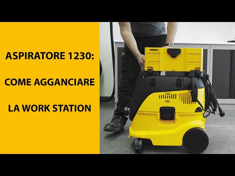 Come agganciare la Work Station all'aspiratore Mirka 1230.