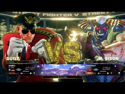 SFV AE - VolcanoRosso (DilaMira) VS. ViolentHeart (Guile VS. M. Bison) Ranked Match FT2