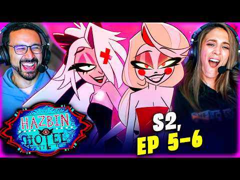 HAZBIN HOTEL SEASON 2 Episode 5 & 6 REACTION! Easy | Love In A Bottle | Bad With Us | Vox Populi DEI