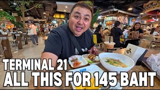 150 BAHT FOOD CHALLENGE AT TERMINAL 21 BANGKOK | PIER 21 FOOD COURT