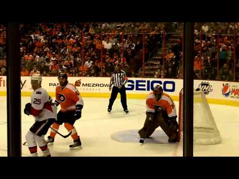 Flyers Goalie Ilya Bryzgalov Nice Saves vs Ottawa 1/7/12